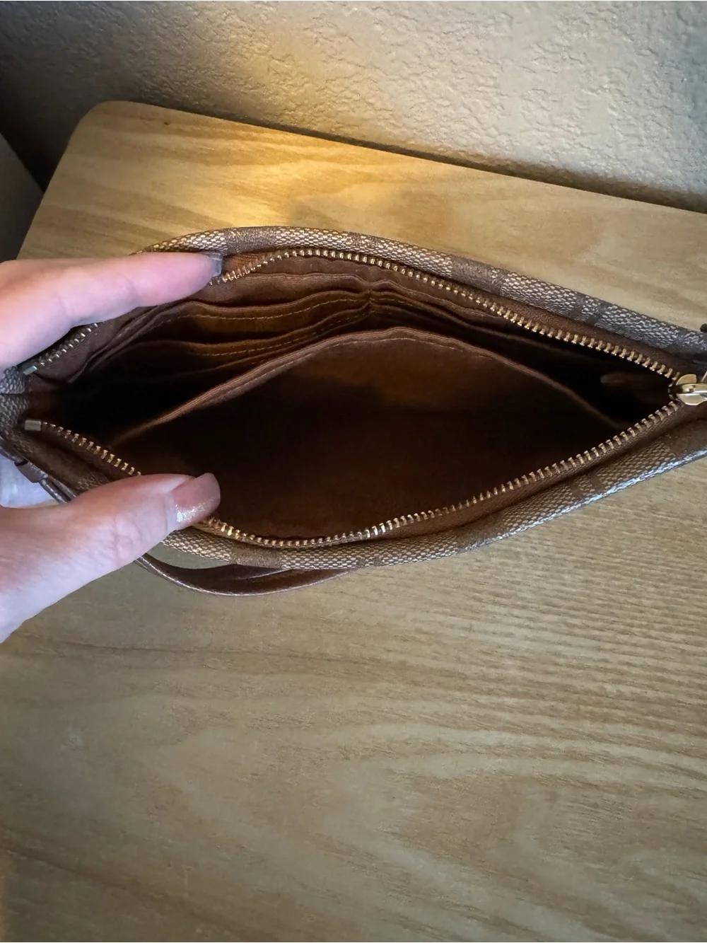 Coach Signature Coated Canvas Wristlet Clutch